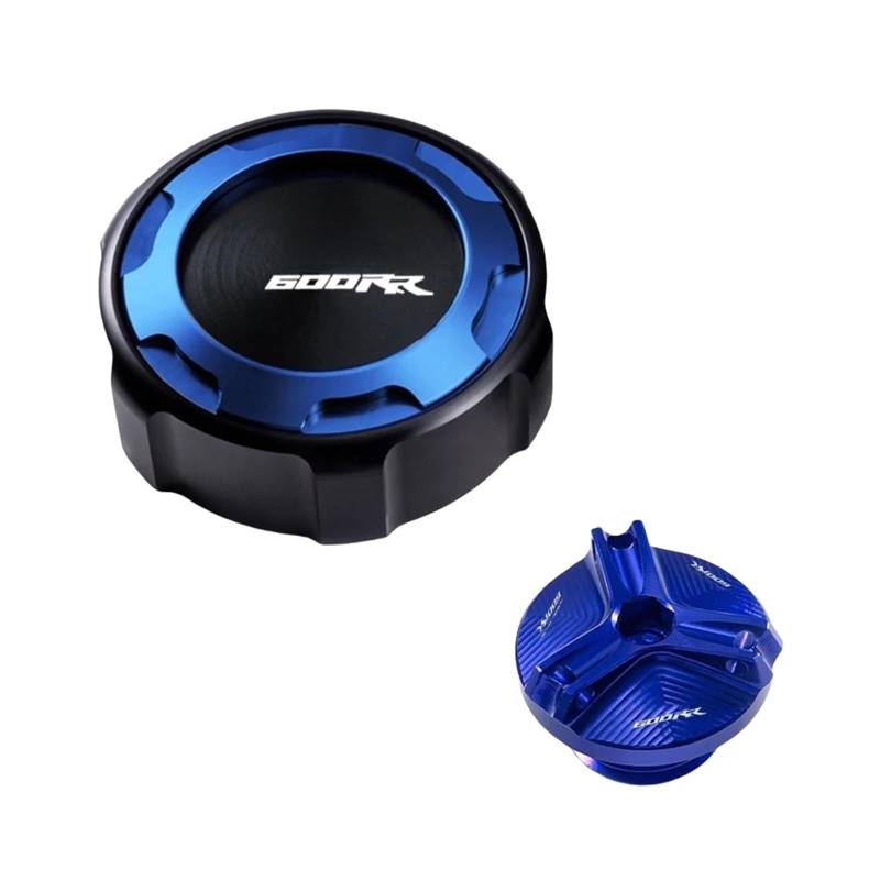 Motorrad Bremsflüssigkeitsbehälter Abdeckung Geeignet Für CBR 600 RR2007-2023 Vorderradbremsflüssigkeitsbehälterdeckel Und Motoröl-Einfüllöffnung(2 Blue) von BLBLXQBL