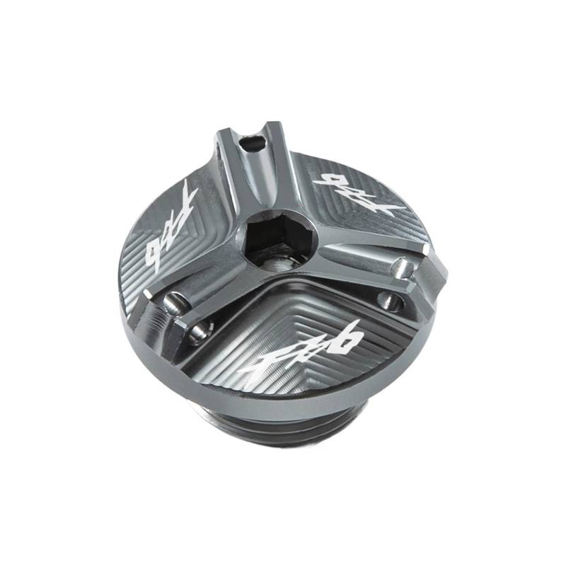 Motorrad Bremsflüssigkeitsbehälter Abdeckung Geeignet Für FZ6 N/R/S Vordere Bremsflüssigkeitsbehälterkappe Und Motorfüllkappe(M27 Grey) von BLBLXQBL