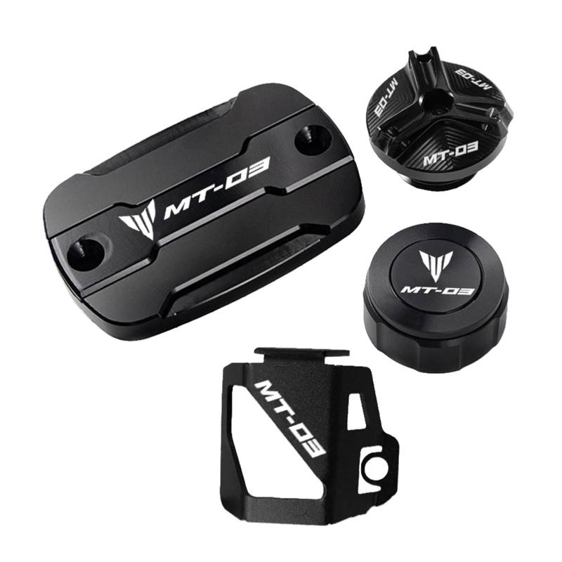 Motorrad Bremsflüssigkeitsbehälter Abdeckung Geeignet Für MT 03 2015-2022 Vorder- Und Hinterradbremszylinderzubehör(4 Black) von BLBLXQBL