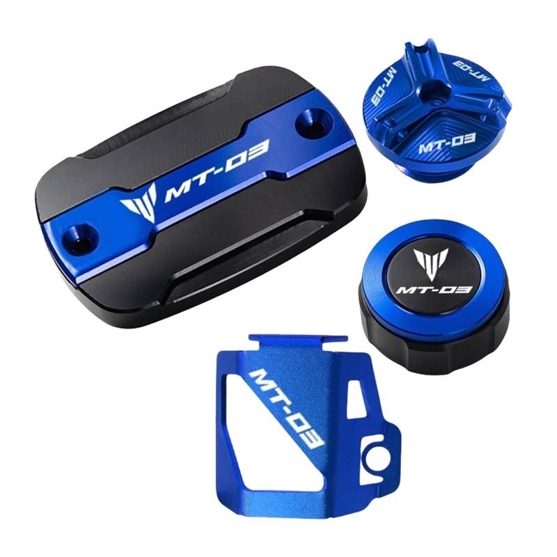 Motorrad Bremsflüssigkeitsbehälter Abdeckung Geeignet Für MT 03 2015-2022 Vorder- Und Hinterradbremszylinderzubehör(4 Blue) von BLBLXQBL
