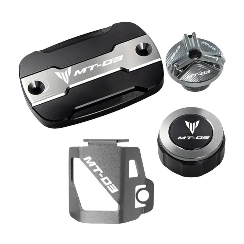 Motorrad Bremsflüssigkeitsbehälter Abdeckung Geeignet Für MT 03 2015-2022 Vorder- Und Hinterradbremszylinderzubehör(4 Titanium) von BLBLXQBL