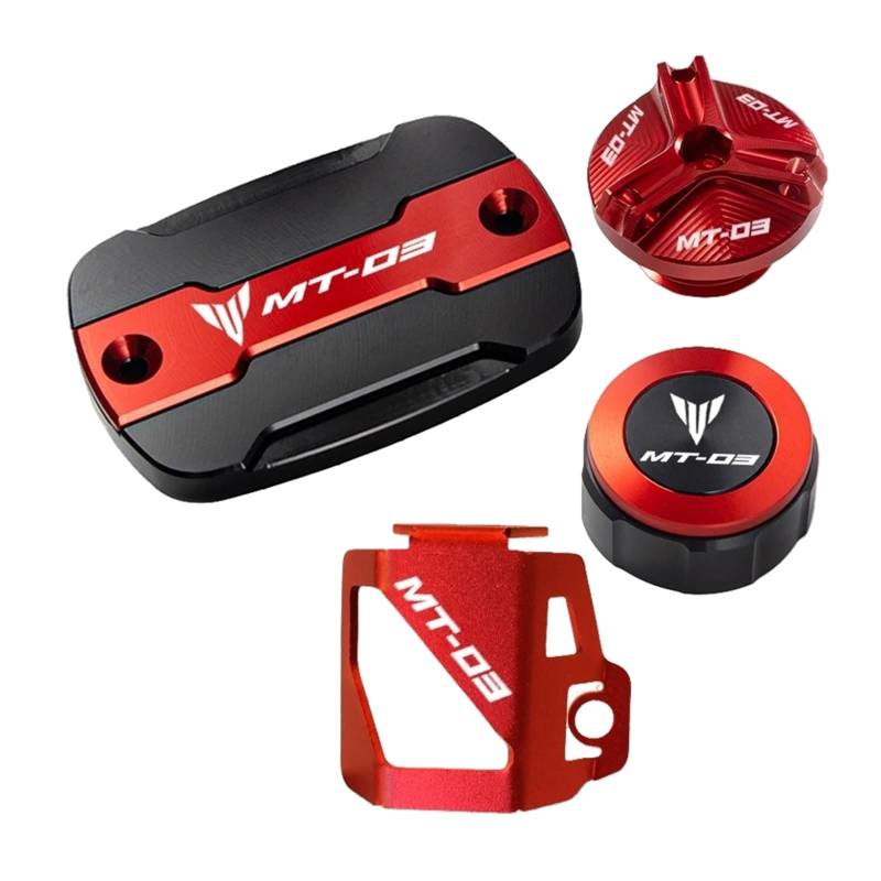 Motorrad Bremsflüssigkeitsbehälter Abdeckung Geeignet Für MT 03 2015-2022 Vorder- Und Hinterradbremszylinderzubehör(4 red) von BLBLXQBL