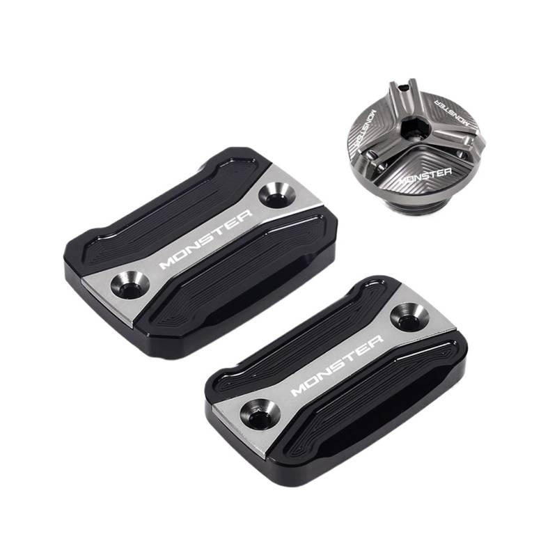 Motorrad Bremsflüssigkeitsbehälter Abdeckung Geeignet Für Monster 796 696 695 Vorne Kupplung Bremse Flüssigkeit Reservoir Motor Stecker Öl Abdeckung(3 Grey) von BLBLXQBL
