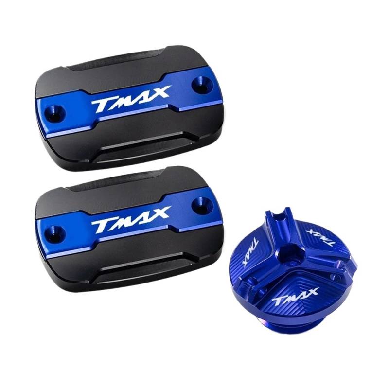 Motorrad Bremsflüssigkeitsbehälter Abdeckung Geeignet Für TMAX 500 530 SX DX 560 Brems Flüssigkeit Bremse Öl Tank Abdeckung(3 Blue) von BLBLXQBL