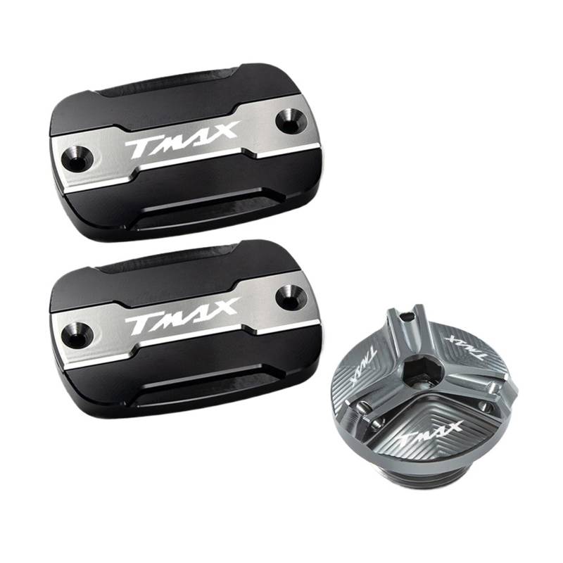 Motorrad Bremsflüssigkeitsbehälter Abdeckung Geeignet Für TMAX 500 530 SX DX 560 Brems Flüssigkeit Bremse Öl Tank Abdeckung(3 Titanium) von BLBLXQBL