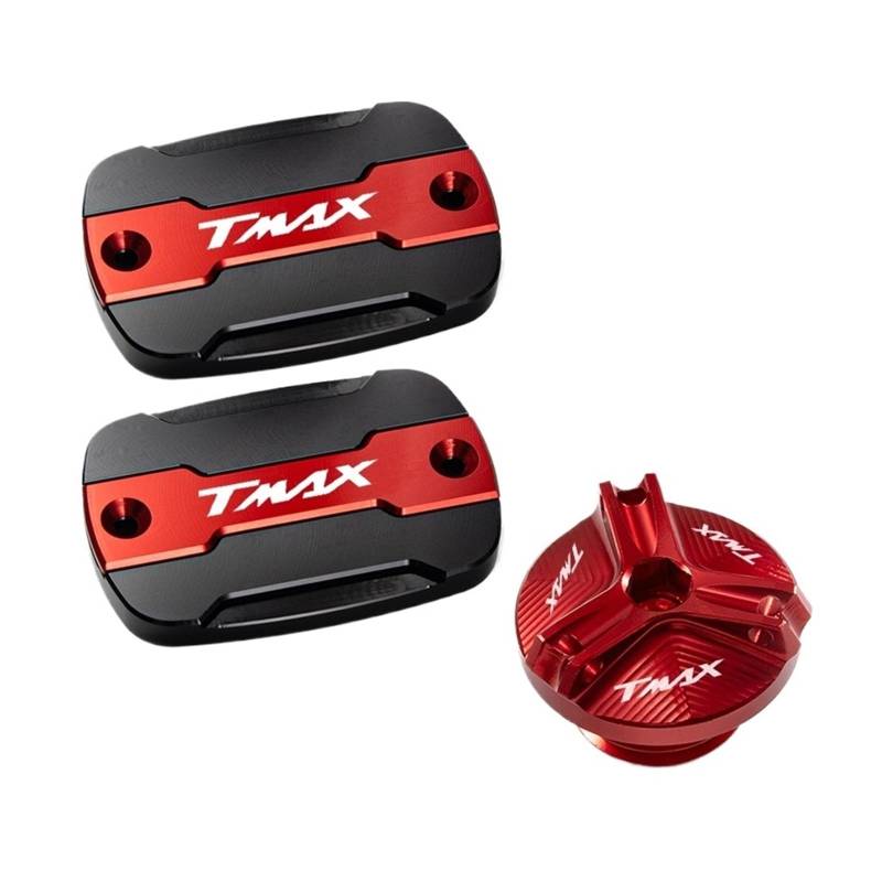 Motorrad Bremsflüssigkeitsbehälter Abdeckung Geeignet Für TMAX 500 530 SX DX 560 Brems Flüssigkeit Bremse Öl Tank Abdeckung(3 red) von BLBLXQBL