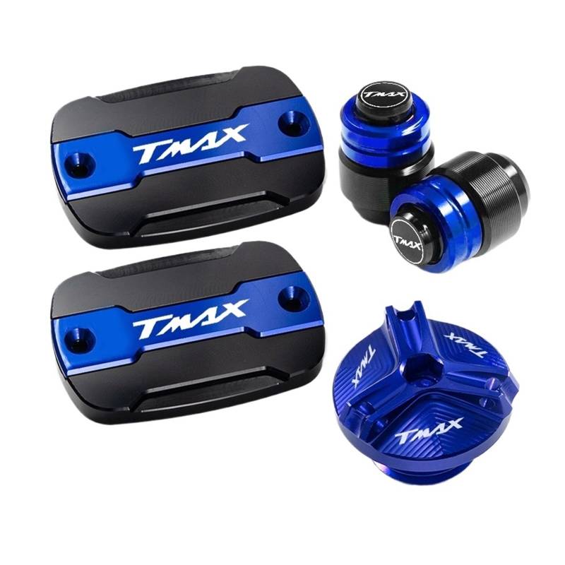 Motorrad Bremsflüssigkeitsbehälter Abdeckung Geeignet Für TMAX 500 530 SX DX 560 Brems Flüssigkeit Bremse Öl Tank Abdeckung(4 Blue) von BLBLXQBL