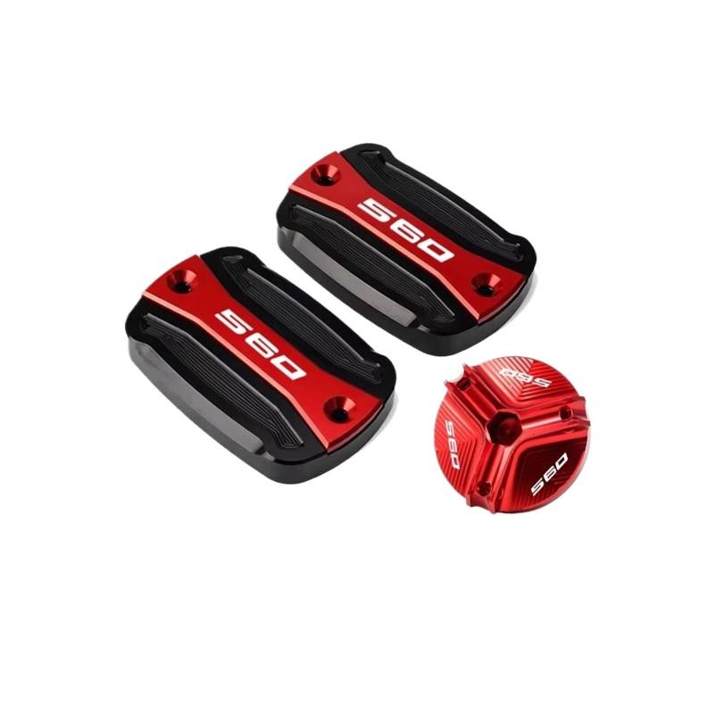 Motorrad Bremsflüssigkeitsbehälter Abdeckung Geeignet Für TMAX 560 2020-2024 Brems Flüssigkeit Master Zylinder Reservoir Abdeckung(Red) von BLBLXQBL