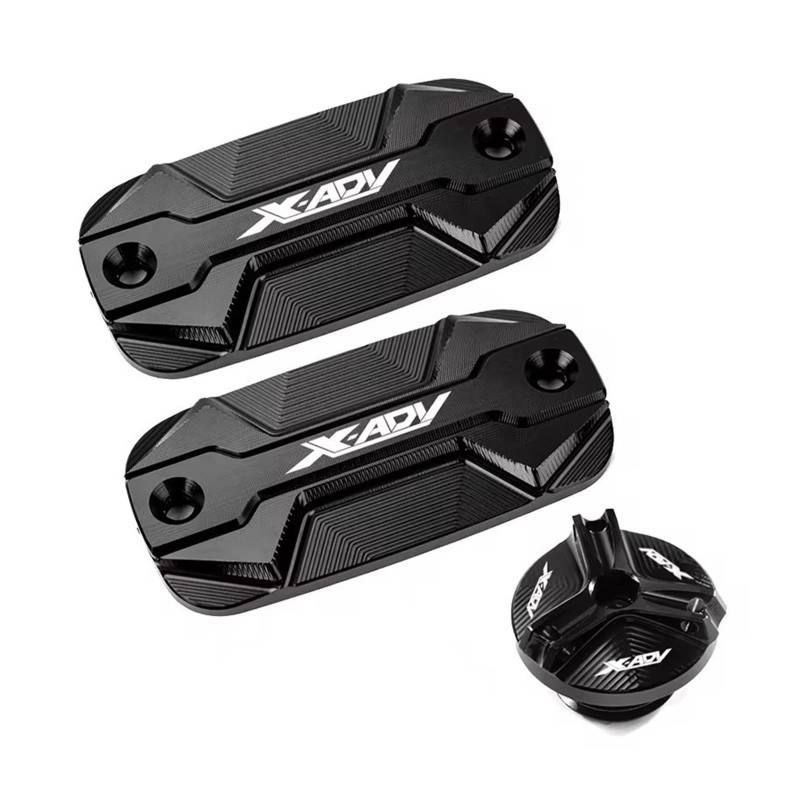 Motorrad Bremsflüssigkeitsbehälter Abdeckung Geeignet Für XADV 750 300 1000 2017-2024 Brems Flüssigkeit Reservoir Öl Tank Abdeckung(3 Black) von BLBLXQBL