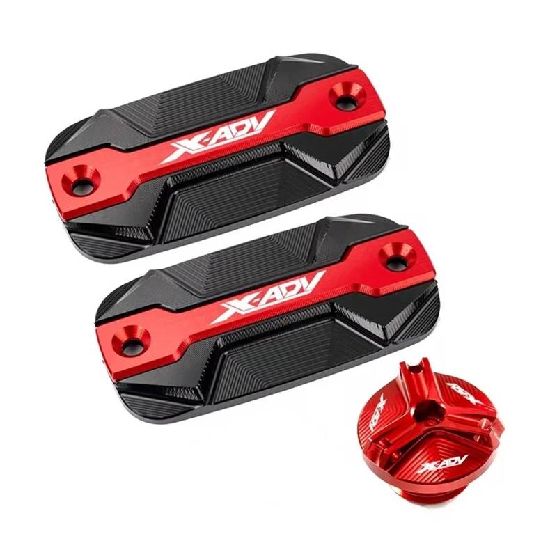 Motorrad Bremsflüssigkeitsbehälter Abdeckung Geeignet Für XADV 750 300 1000 2017-2024 Brems Flüssigkeit Reservoir Öl Tank Abdeckung(3 Red) von BLBLXQBL