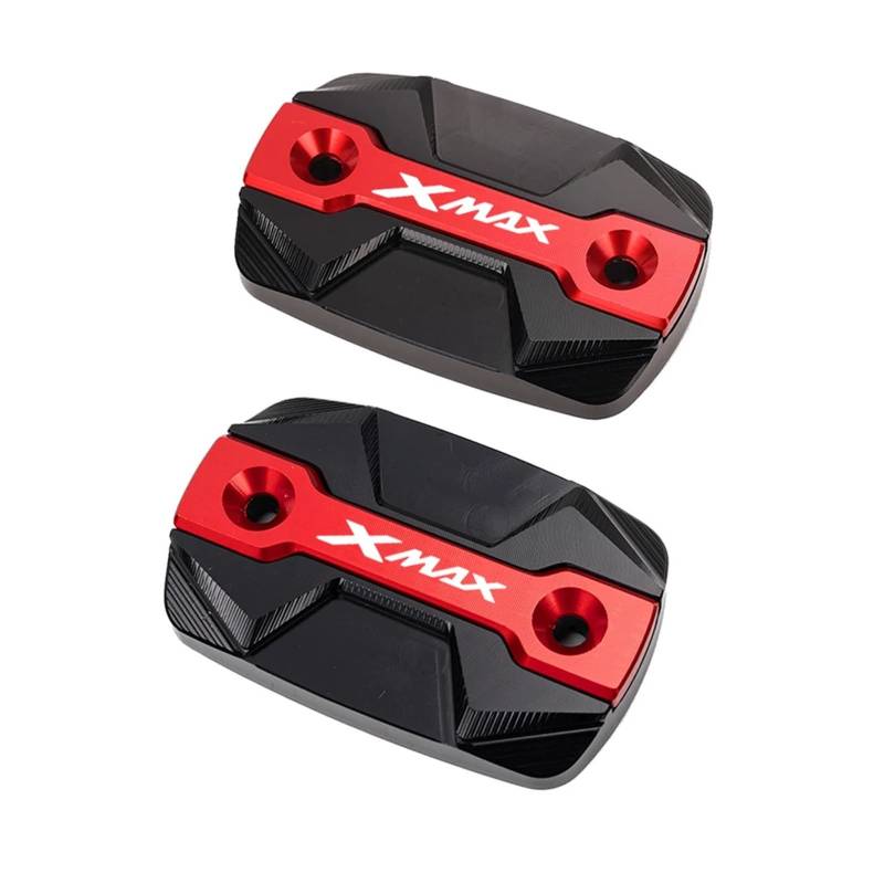 Motorrad Bremsflüssigkeitsbehälter Abdeckung Geeignet Für XMAX300 X-MAX 250 2017-2023 Vorne Brems Flüssigkeit Motor Öl Füllstoff Abdeckung(2 Red) von BLBLXQBL