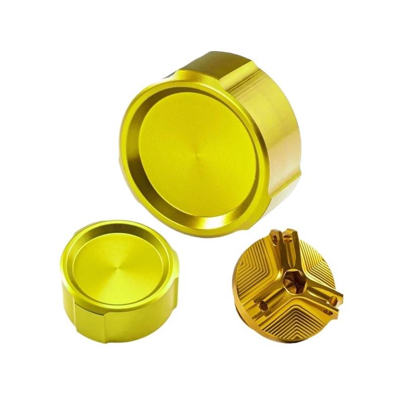 Motorrad Bremsflüssigkeitsbehälter Abdeckung Geeignet Für YZF R6 2010–2022 Vorder Und Hinterradbremse Tankdeckel Und Füllstoffabdeckung(A Set Gold) von BLBLXQBL