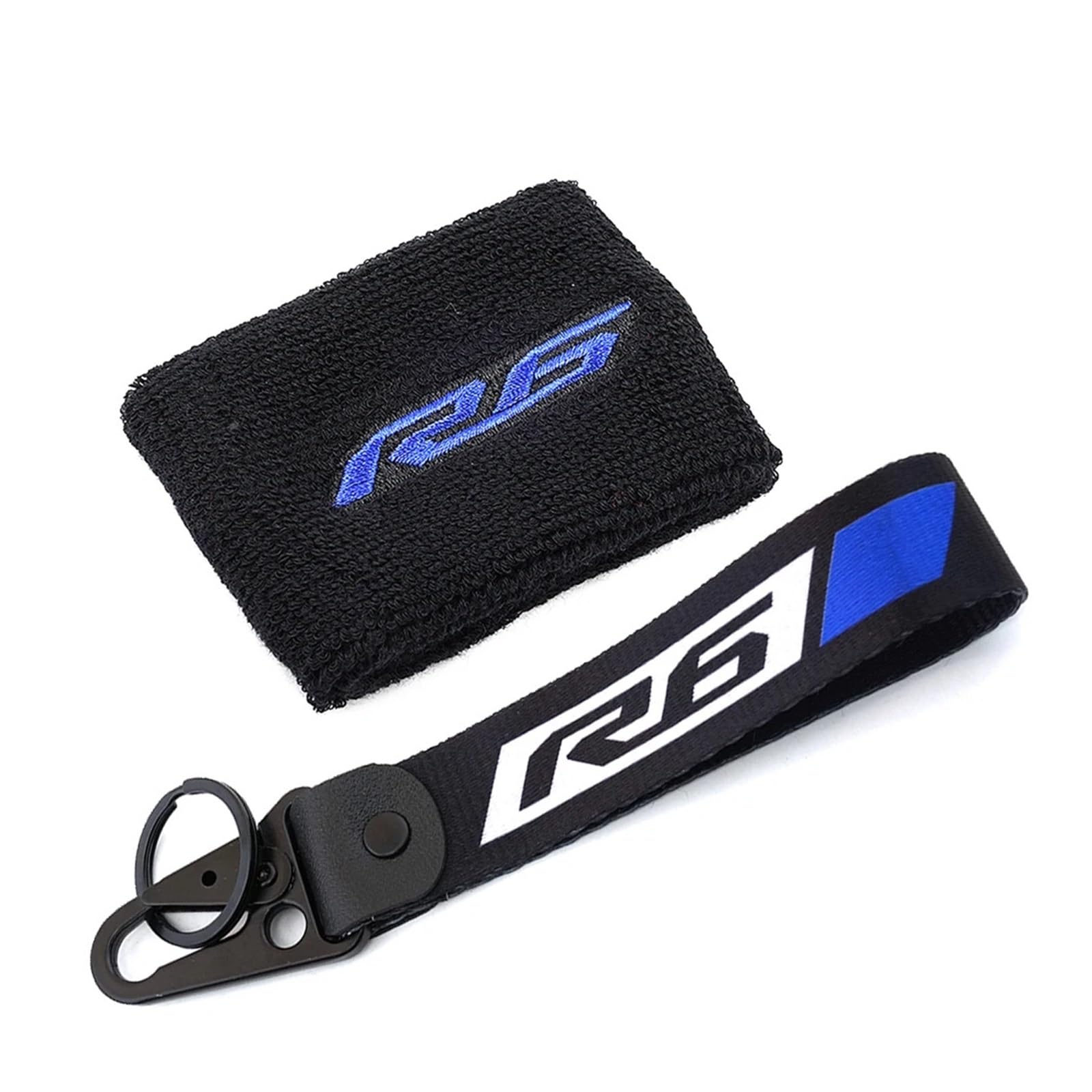 Motorrad Bremsflüssigkeitsbehälter Abdeckung Geeignet Für YZF R6 Front Brake Reservoir Socke Mantel Ärmel Schlüsselanhänger(1 Set-Blue) von BLBLXQBL
