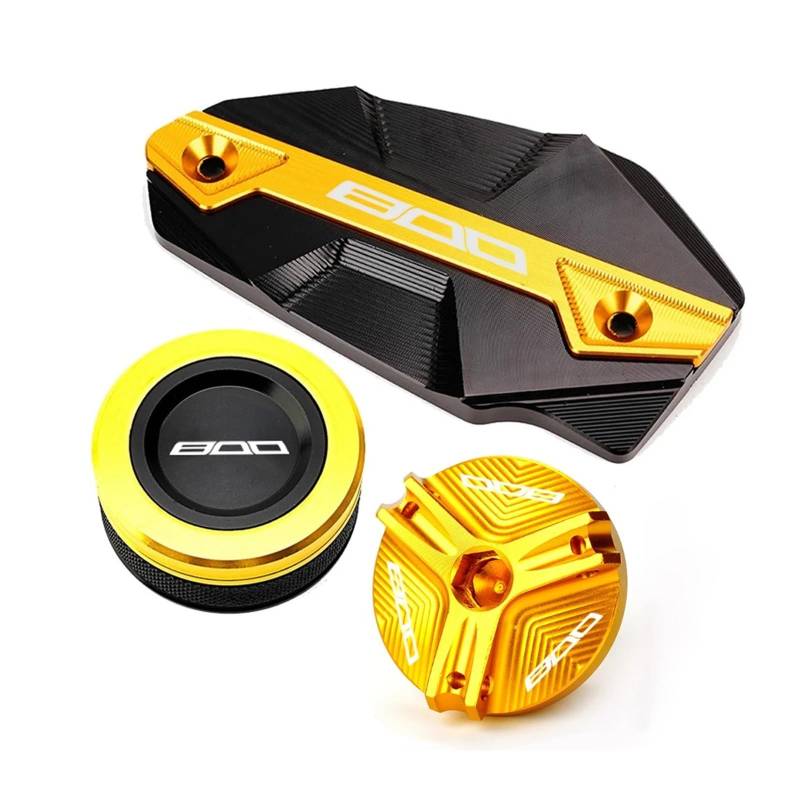 Motorrad Bremsflüssigkeitsbehälter Abdeckung Geeignet Für Z 800 2012-2016 Hinten Vorne Brems Flüssigkeit Reservoir Öl Stecker Abdeckung(3 Gold) von BLBLXQBL