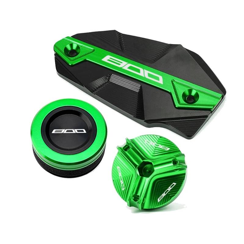 Motorrad Bremsflüssigkeitsbehälter Abdeckung Geeignet Für Z 800 2012-2016 Hinten Vorne Brems Flüssigkeit Reservoir Öl Stecker Abdeckung(3 Green) von BLBLXQBL