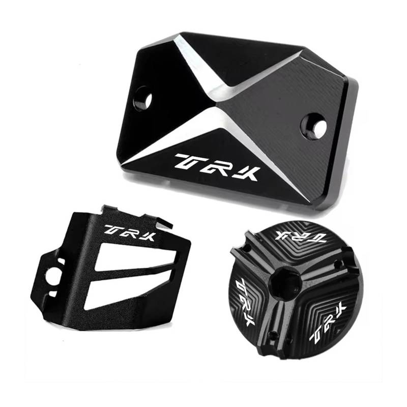Motorrad Bremsflüssigkeitsbehälter Abdeckung Öl Füllstoff Schutz Geeignet Für TRK 702X 702 Brems Flüssigkeit Reservior Abdeckung(3 Black) von BLBLXQBL