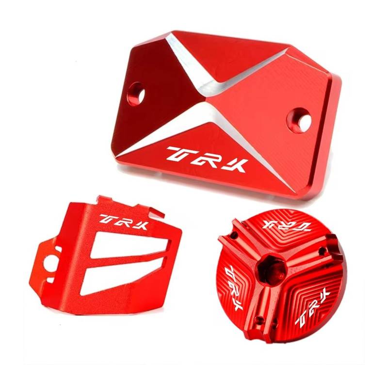 Motorrad Bremsflüssigkeitsbehälter Abdeckung Öl Füllstoff Schutz Geeignet Für TRK 702X 702 Brems Flüssigkeit Reservior Abdeckung(3 Red) von BLBLXQBL