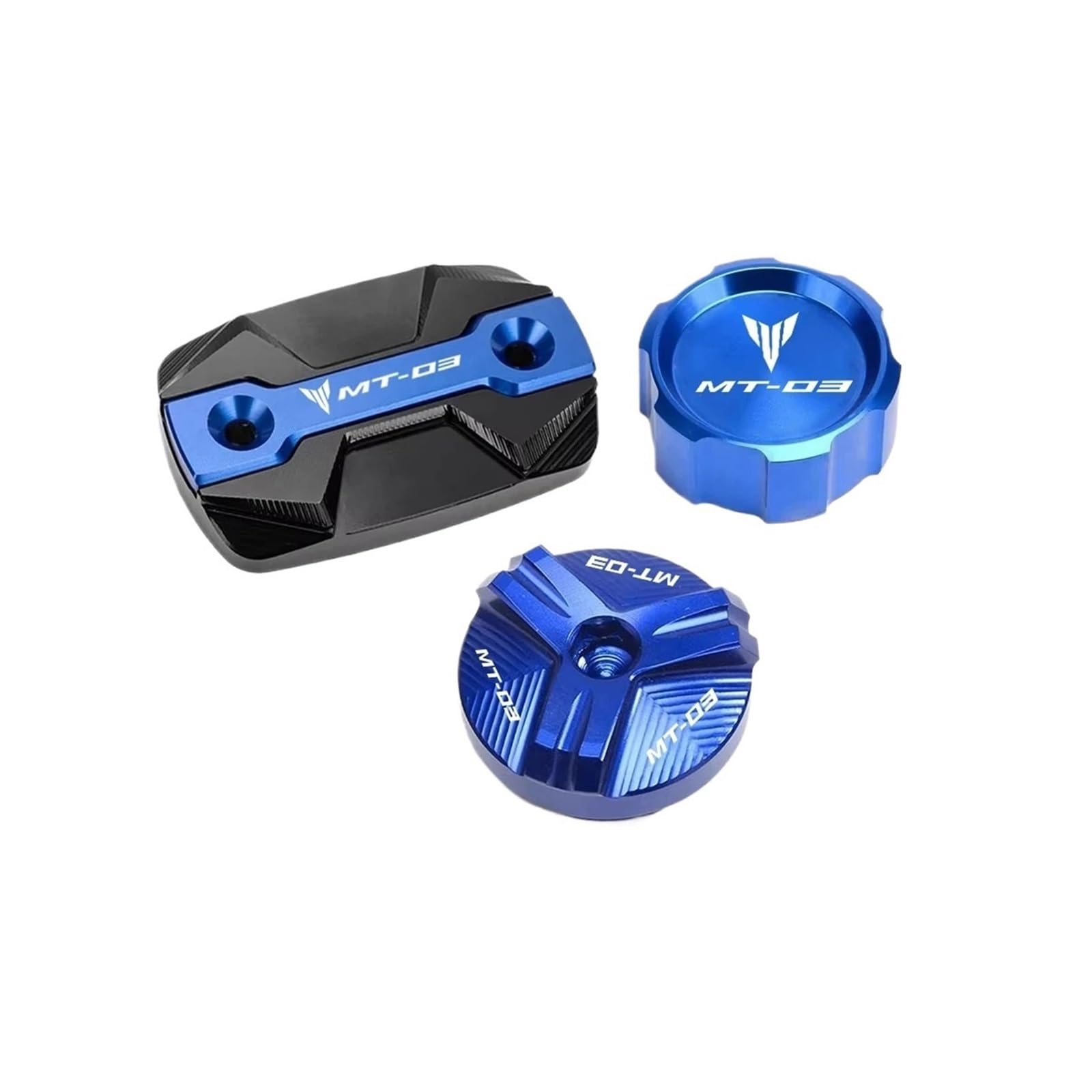 Motorrad Bremsflüssigkeitsbehälter Abdeckung Suitable for MT 03 2015-2024 Front Rear Brake Fluid Cylinder Master Reservoir Cover(3-Blue) von BLBLXQBL