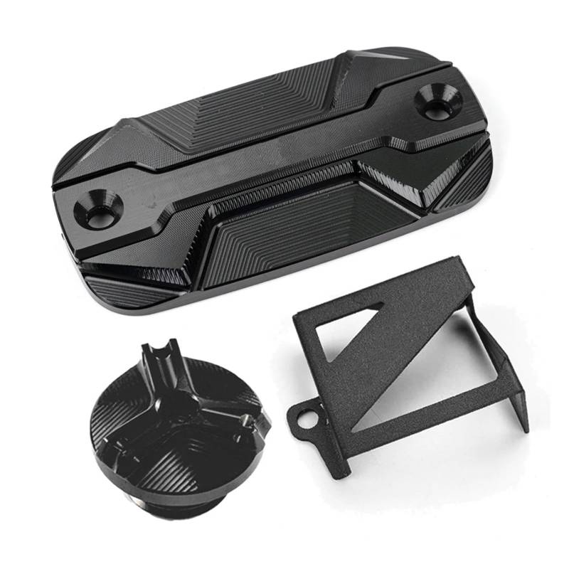Motorrad Bremsflüssigkeitsbehälter Abdeckung Vorne Hinten Brems Flüssigkeit Reservoir Abdeckung Geeignet Für NT 1100 2021-2024 Schutz Öl Füllstoff(1Set-Black) von BLBLXQBL