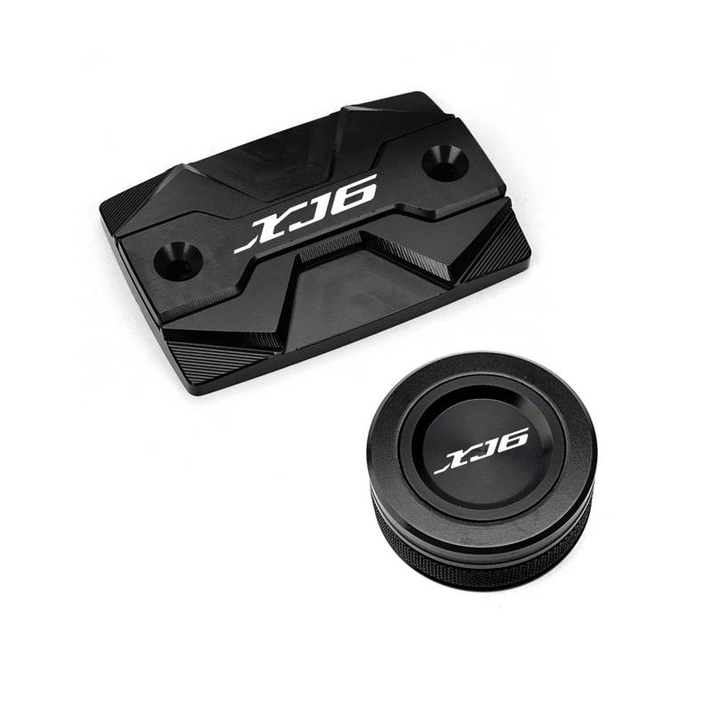 Motorrad Bremsflüssigkeitsbehälter Abdeckung Vorne Und Hinten Bremsflüssigkeitsbehälter Passend Für XJ6 F/N 2010–2014 Motoröl-Einfülldeckel(2 Black) von BLBLXQBL