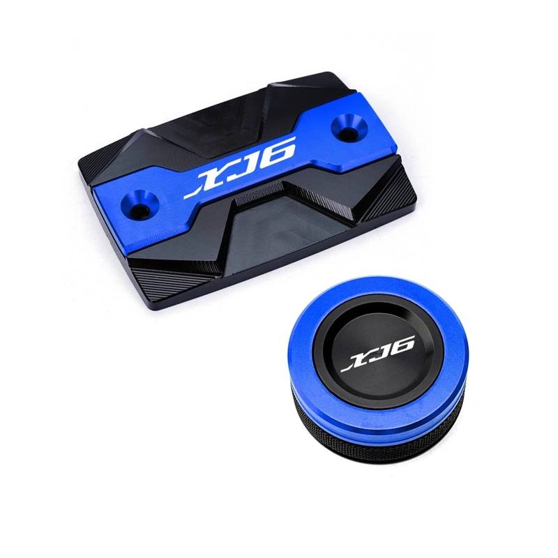 Motorrad Bremsflüssigkeitsbehälter Abdeckung Vorne Und Hinten Bremsflüssigkeitsbehälter Passend Für XJ6 F/N 2010–2014 Motoröl-Einfülldeckel(2 Blue) von BLBLXQBL