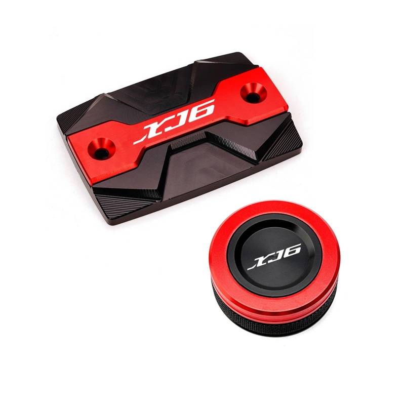 Motorrad Bremsflüssigkeitsbehälter Abdeckung Vorne Und Hinten Bremsflüssigkeitsbehälter Passend Für XJ6 F/N 2010–2014 Motoröl-Einfülldeckel(2 Red) von BLBLXQBL