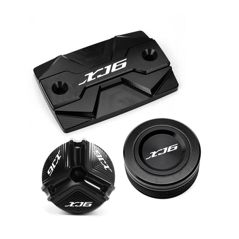 Motorrad Bremsflüssigkeitsbehälter Abdeckung Vorne Und Hinten Bremsflüssigkeitsbehälter Passend Für XJ6 F/N 2010–2014 Motoröl-Einfülldeckel(3 Black) von BLBLXQBL