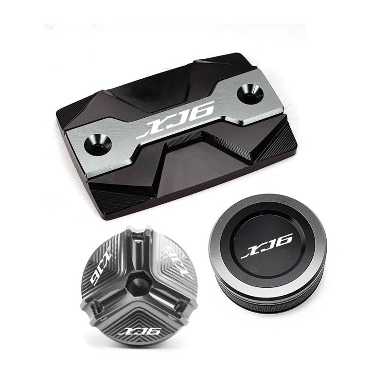 Motorrad Bremsflüssigkeitsbehälter Abdeckung Vorne Und Hinten Bremsflüssigkeitsbehälter Passend Für XJ6 F/N 2010–2014 Motoröl-Einfülldeckel(3 Grey) von BLBLXQBL