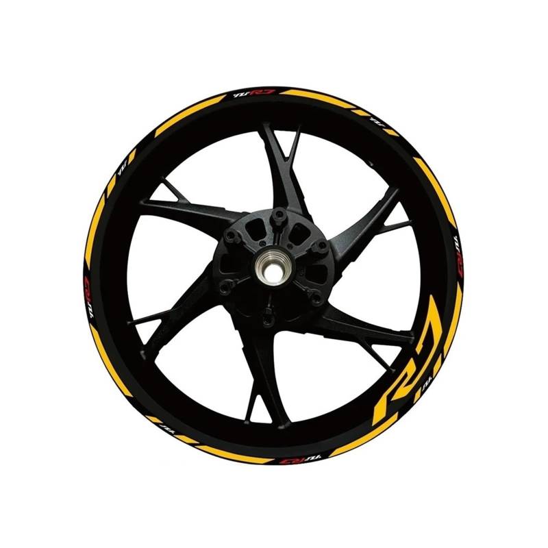 Motorrad Felgenrandaufkleber Geeignet Für YZF R7 17 Zoll Inneren Und Äußeren Rand Aufkleber Dekorative Reflektierende Aufkleber(Colorful g) von BLBLXQBL