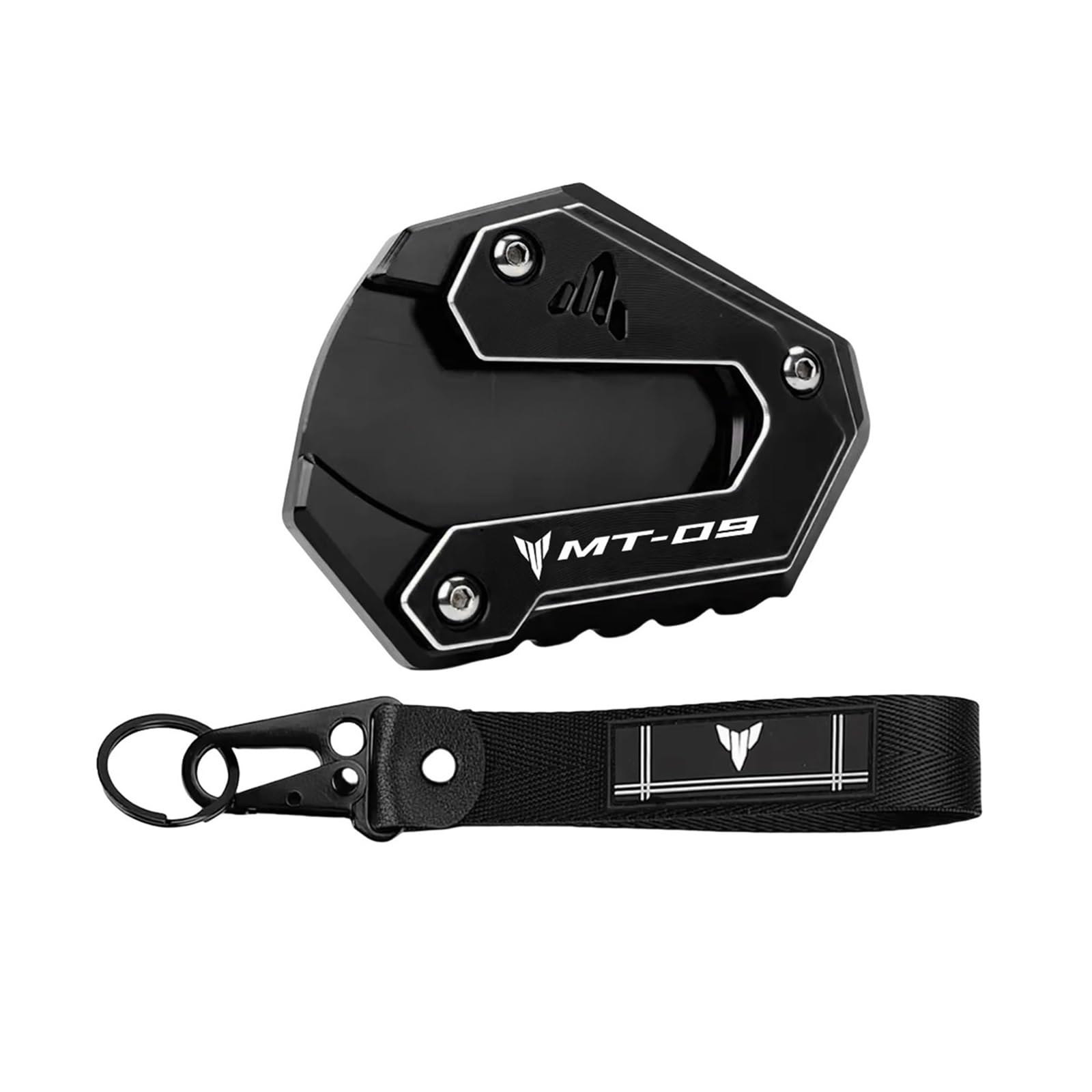 Motorrad Ständer Unterlage Passend Für MT 09 2014-2025 Seitenständer Vergrößern Ständer Verlängerungsplatte Schlüsselanhänger(Black 2) von BLBLXQBL