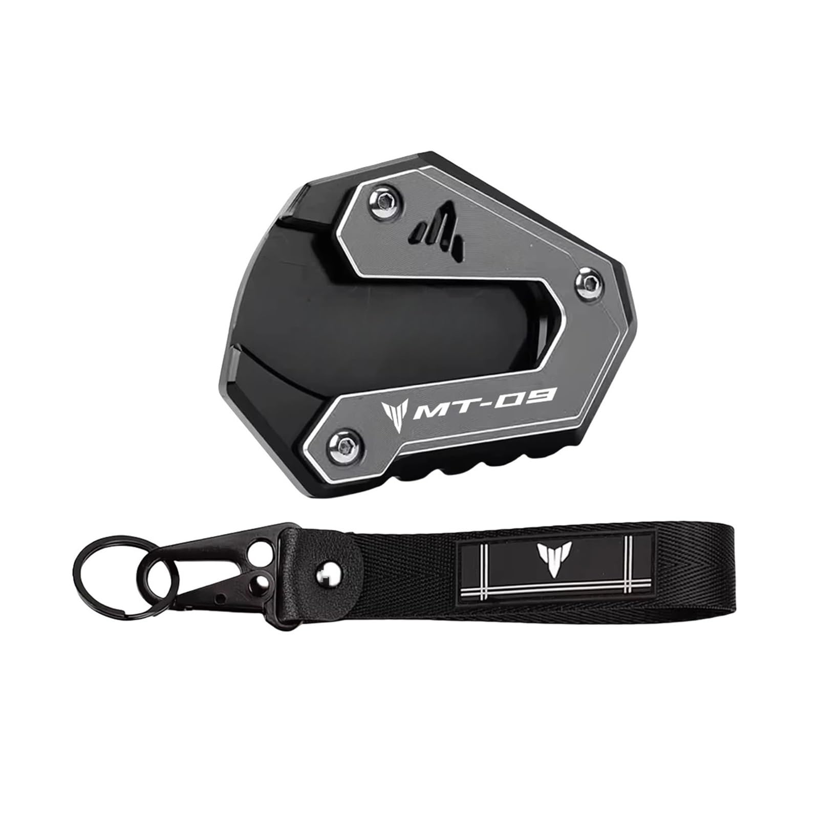 Motorrad Ständer Unterlage Passend Für MT 09 2014-2025 Seitenständer Vergrößern Ständer Verlängerungsplatte Schlüsselanhänger(Dark Grey 2) von BLBLXQBL