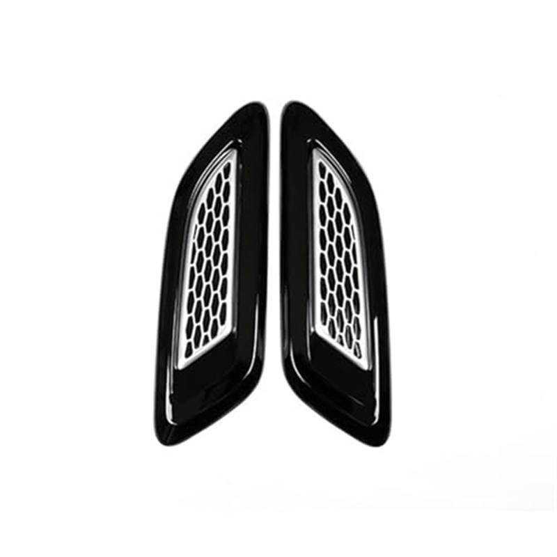 Für Discovery Für Sport Für LR4 Für Range Für Rover Für Evoque Für Vogue 2 stücke Auto Haube Air Vent Outlet flügel Trim Motorhaube Motorhauben-Entlüftungshutze(‎Silver Without Logo) von BLBNEZBZTY