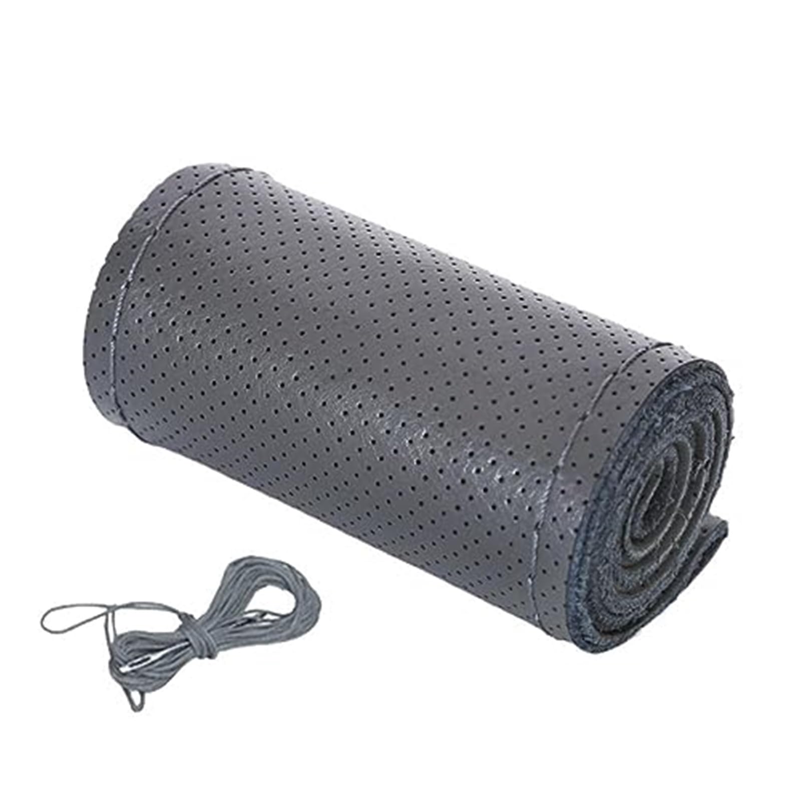 Lenkradschutz Echtleder-Lenkradbezug mit Nadeln, Fadengeflecht, 37–38 cm, Rindslederschutz, Lenkradschlupf Auto-Lenkradbezug(Gray Gray) von BLBNEZBZTY