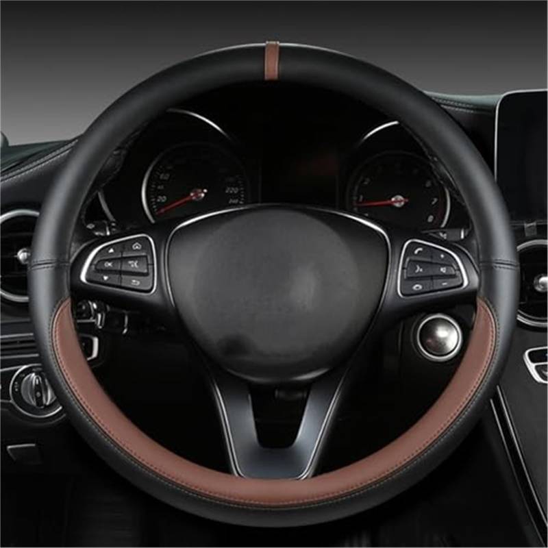 Lenkradschutz Für Captur Für Duster Für Megane 2/3 Für Clio Für Logan Für Laguna 2 Für Kadjar Für Scenic 2 PU Leder Auto Lenkrad Abdeckung Auto-Lenkradbezug(Coffee) von BLBNEZBZTY