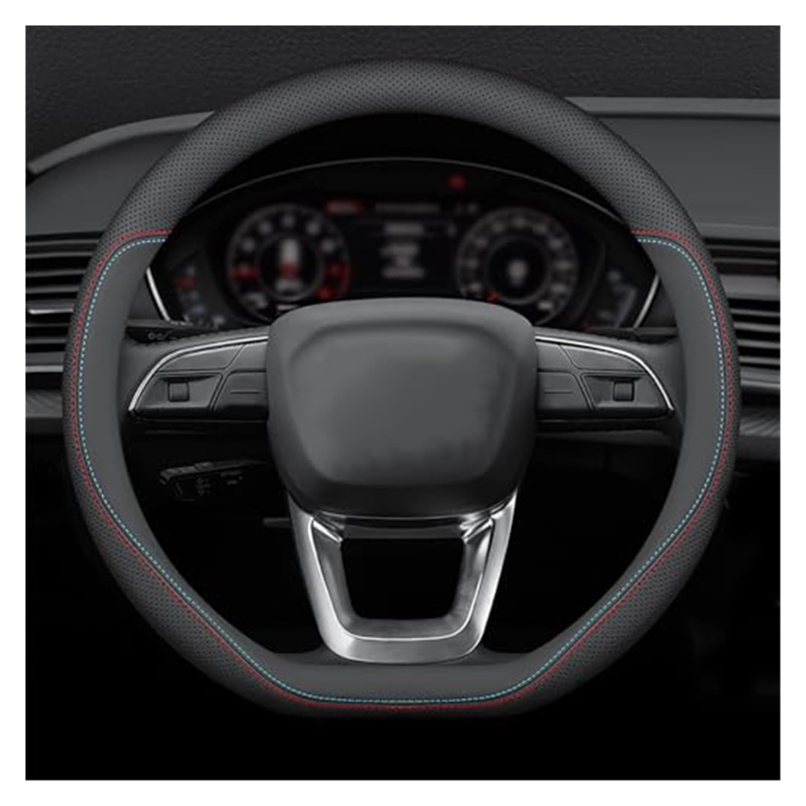 Lenkradschutz Für Cupra Für Geboren 2021-2024 Mikrofaser Atmungsaktive Lenkradabdeckung Anti-Rutsch Atmungsaktive Auto Lenkrad Abdeckung Auto-Lenkradbezug(Stylea) von BLBNEZBZTY