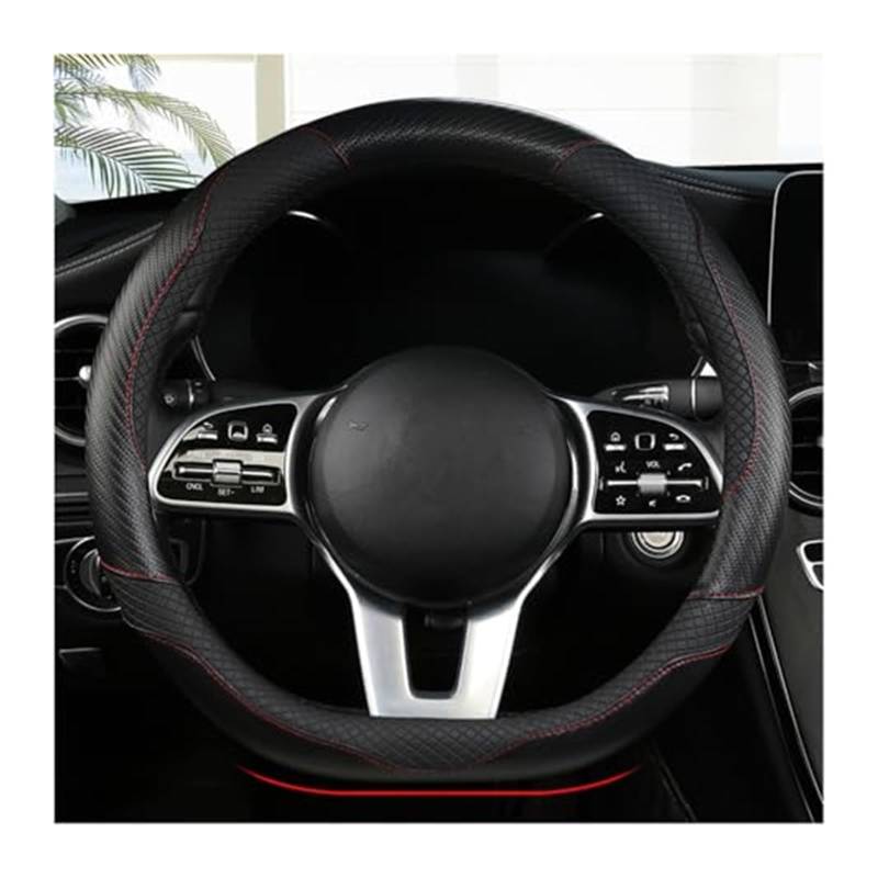 Lenkradschutz Für FIAT für 500/500C/500E Für Abarth 500 2007-2022 2023 2024 Lenkradbezug aus weicher Mikrofaser, Auto-Lenkradbezug aus Leder Auto-Lenkradbezug(‎Black) von BLBNEZBZTY