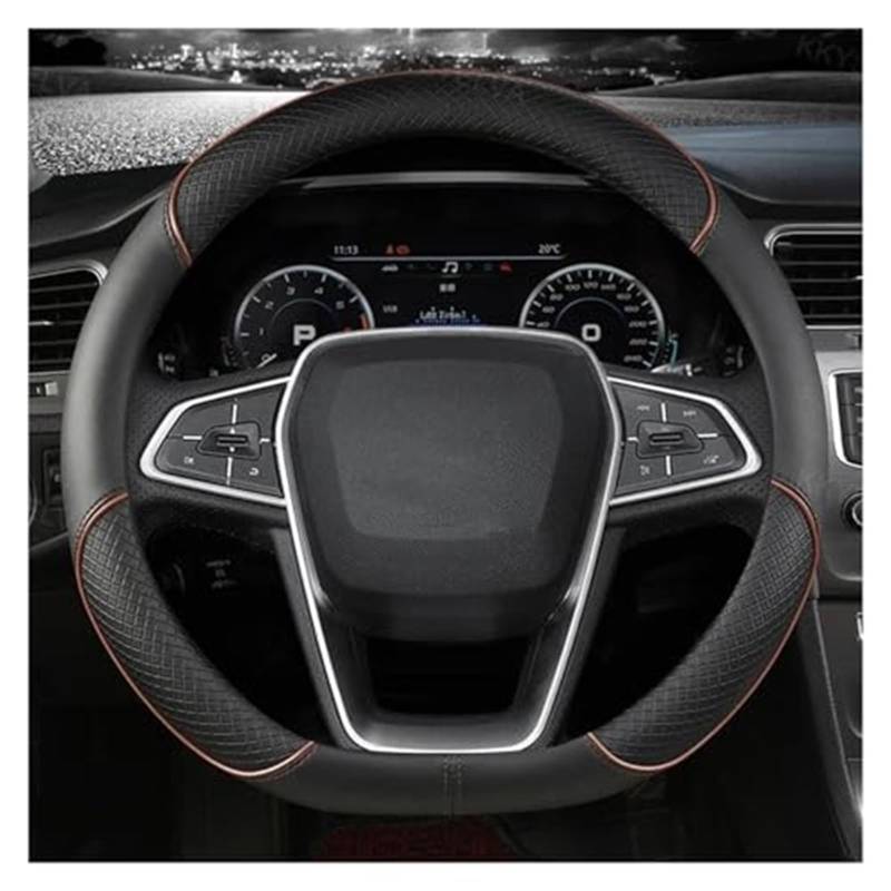 Lenkradschutz Für Fiesta Für MK7 4 5 6 Für Fiesta 2000-2020 Mikrofaser Leder Anti-Slip Anti-Slip Auto Rad Abdeckung Lenkrad Abdeckung Auto-Lenkradbezug(Coffee D Shape) von BLBNEZBZTY