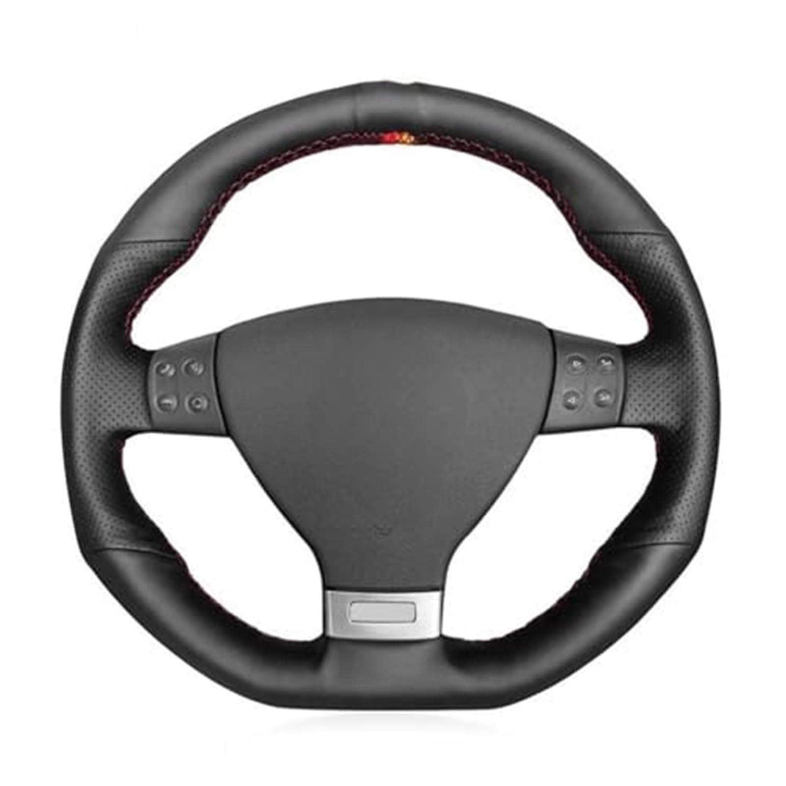 Lenkradschutz Für Golf 5 Mk5 Für GTI Für VW Für Golf 5 R32 Für Passat R GT 2005 Hand-genäht DIY Künstliche Leder Auto Lenkrad Abdeckung Auto-Lenkradbezug(Red Blue Thread) von BLBNEZBZTY