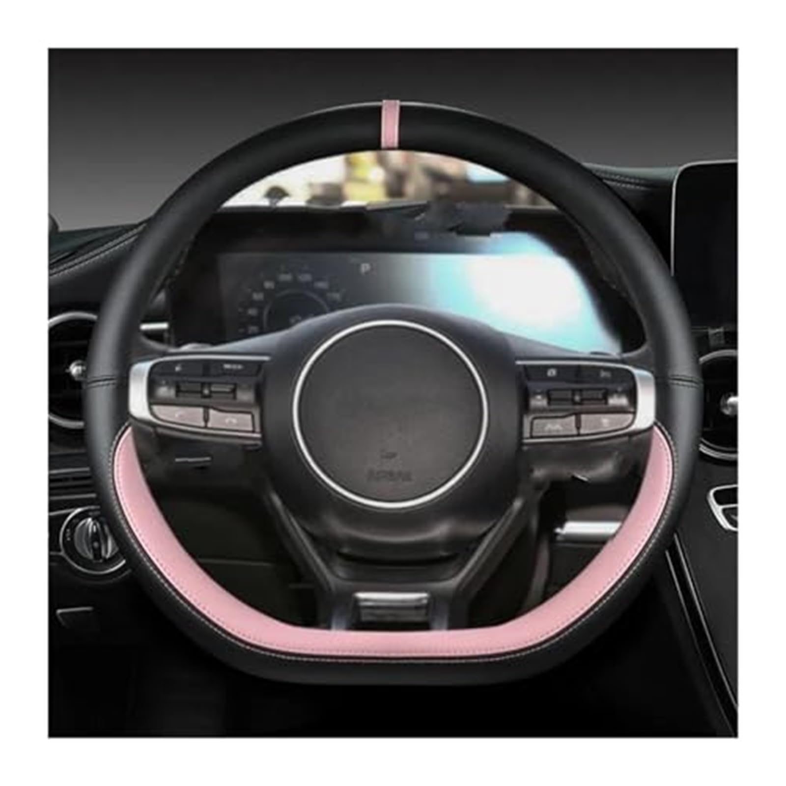 Lenkradschutz Für Kia Für Sportage 5 Für GTLine 2021 2022 Für Sportage 2022 2023 Mikrofaser Leder D Form Auto Lenkrad Abdeckung Auto-Lenkradbezug(PINK) von BLBNEZBZTY