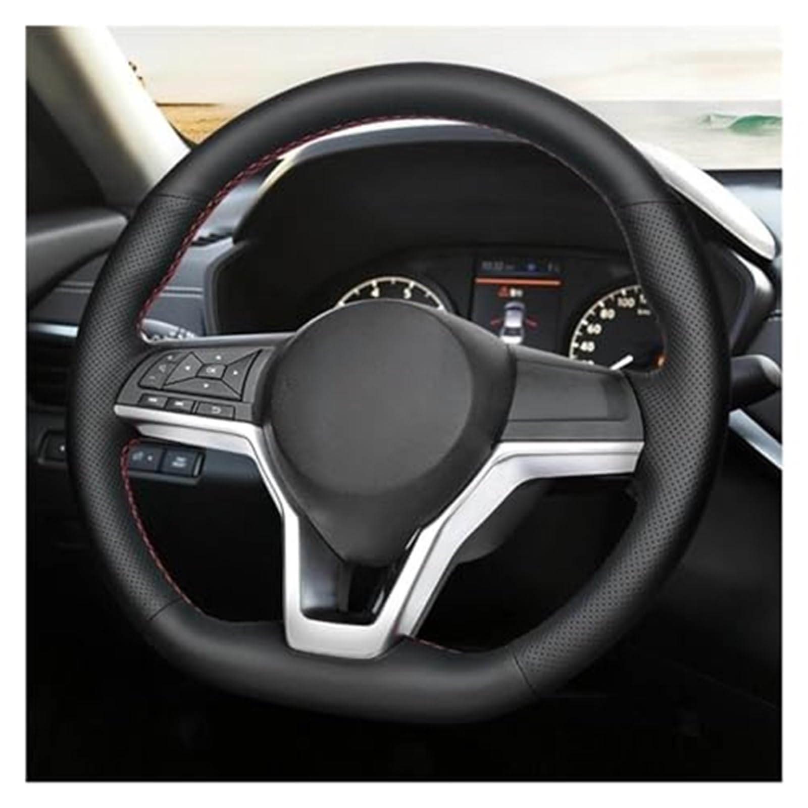 Lenkradschutz Für Nissan Für XTrail Für 2017-2019 Für Rogue Für Kicks Für Micra 2017-2019 Für Leaf Lenkrad Abdeckung Rad Schutzhülle Auto-Lenkradbezug(3 Colors Thread) von BLBNEZBZTY