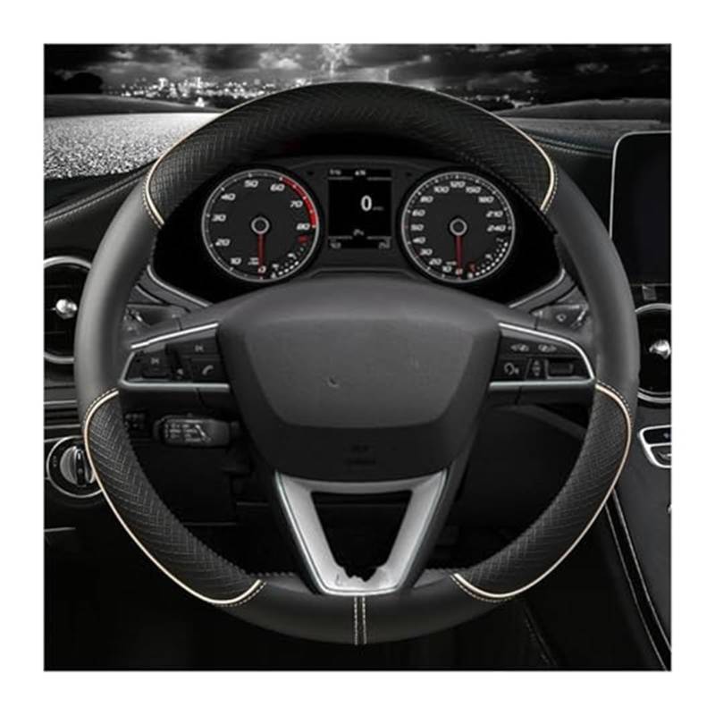 Lenkradschutz Für Sitz Für Tarraco Für Arona Für Ateca Für Ibiza Für Toledo Für MII Für Leon Für Arosa Für Exeo ST Auto Lenkrad Abdeckung Auto-Lenkradbezug(BEIGE O Shape) von BLBNEZBZTY