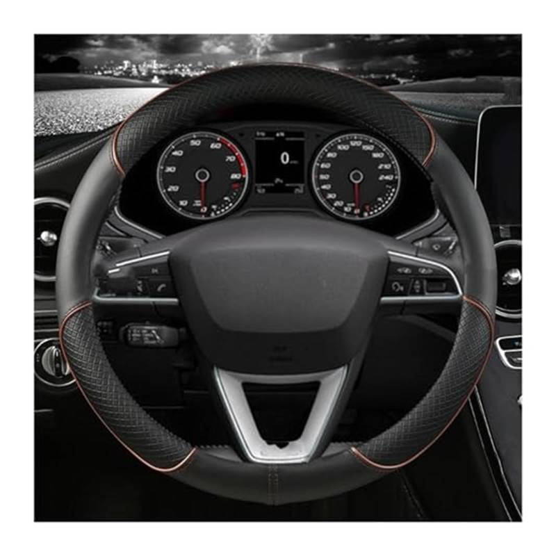 Lenkradschutz Für Sitz Für Tarraco Für Arona Für Ateca Für Ibiza Für Toledo Für MII Für Leon Für Arosa Für Exeo ST Auto Lenkrad Abdeckung Auto-Lenkradbezug(Coffee O Shape) von BLBNEZBZTY