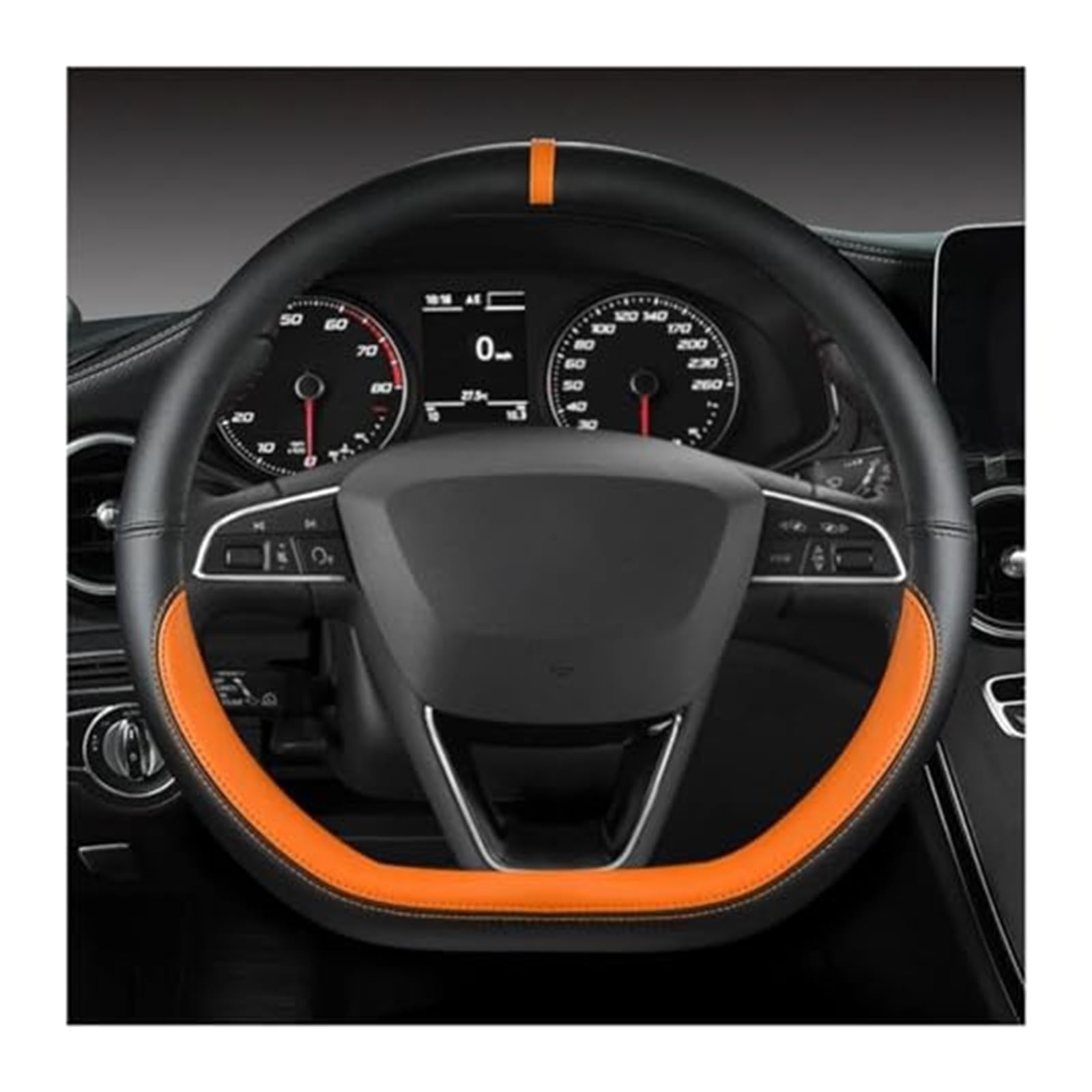 Lenkradschutz Für Sitz Für Tarraco Für Arona Für Ateca Für Ibiza Lenkrad Abdeckung Auto Lenkrad Abdeckung Mikrofaser Leder Auto-Lenkradbezug(Orage) von BLBNEZBZTY