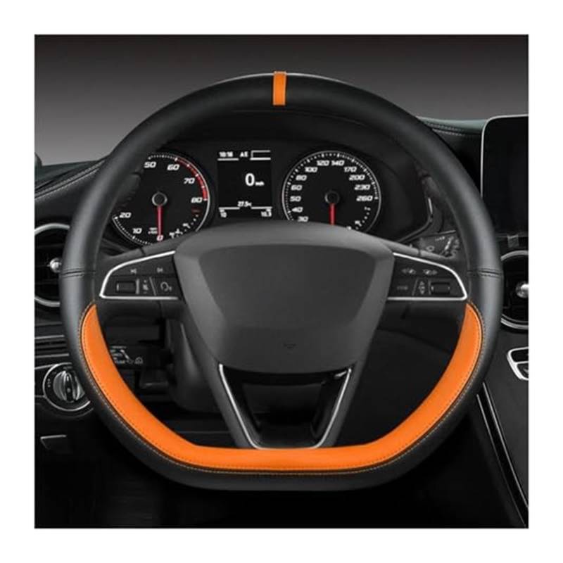 Lenkradschutz Für Sitz Für Tarraco Für Arona Für Ateca Für Ibiza Lenkrad Abdeckung Auto Lenkrad Abdeckung Mikrofaser Leder Auto-Lenkradbezug(Orage) von BLBNEZBZTY