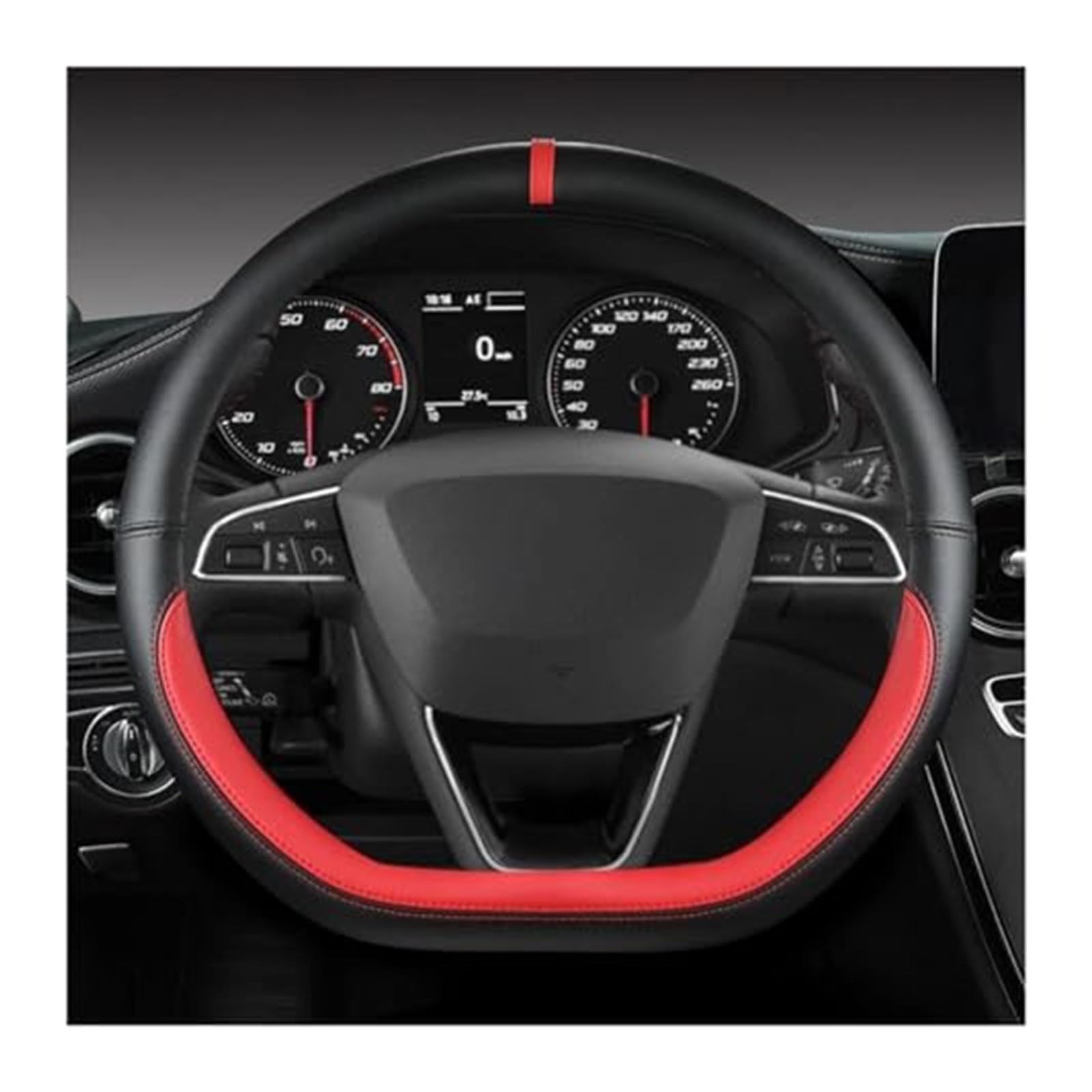 Lenkradschutz Für Sitz Für Tarraco Für Arona Für Ateca Für Ibiza Lenkrad Abdeckung Auto Lenkrad Abdeckung Mikrofaser Leder Auto-Lenkradbezug(Red) von BLBNEZBZTY