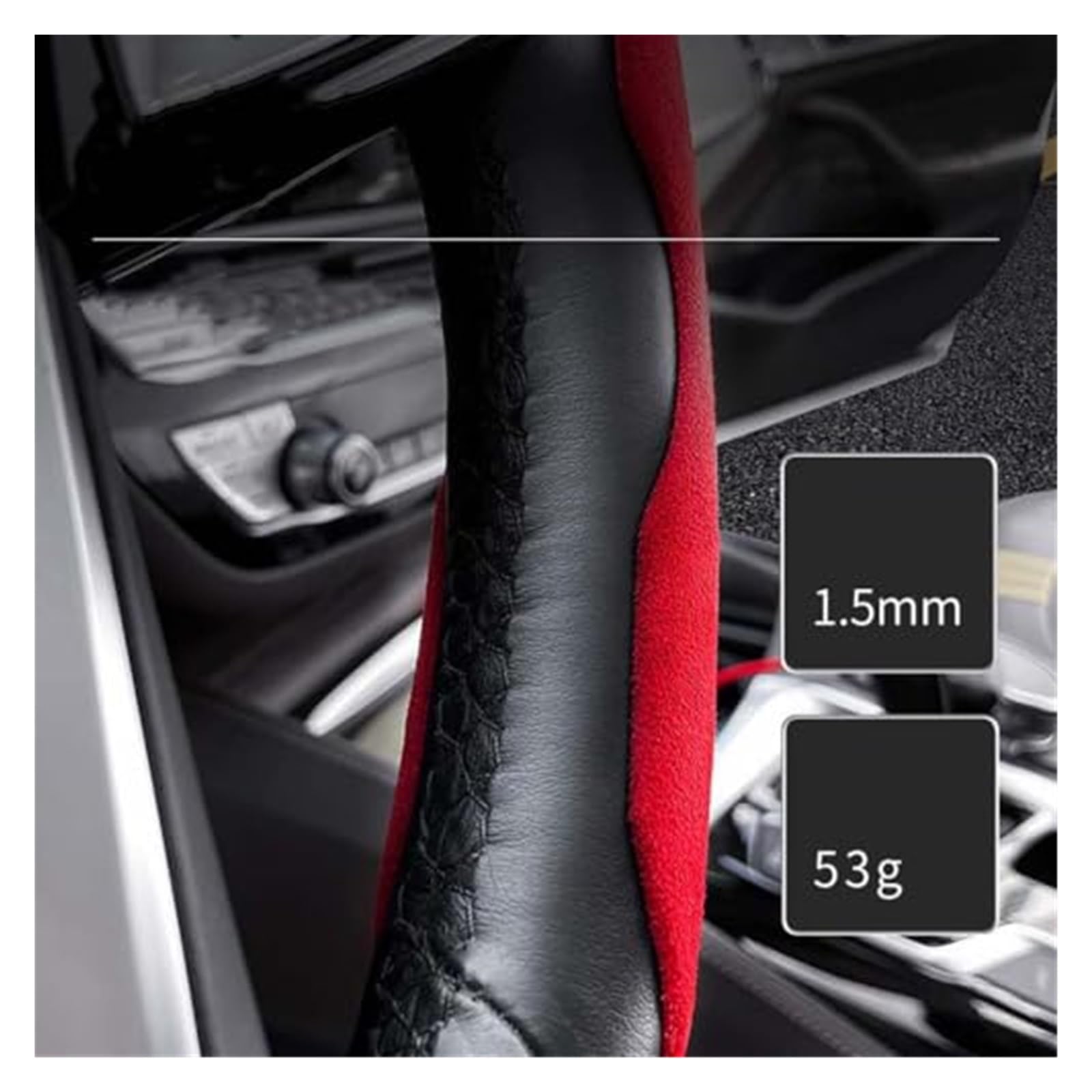 Lenkradschutz Für VW Für Touareg I 2002-2010 Rutschfester, segmentierter Lenkradschutz, Dekorationszubehör, Lenkradabdeckung Auto-Lenkradbezug(B) von BLBNEZBZTY