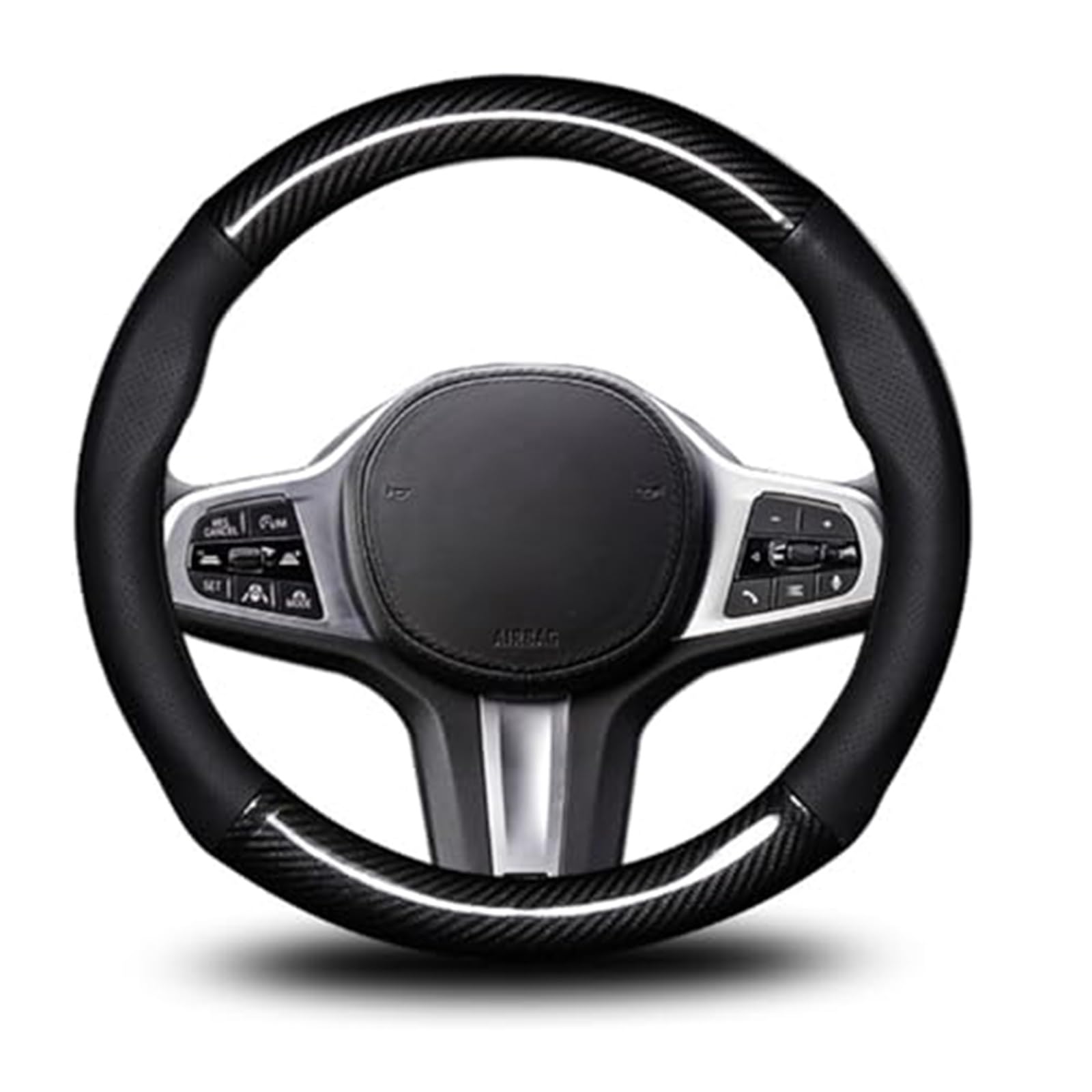 Lenkradschutz Für für Transit für Custom 2016 2017 2018 2019 2020 2021-2024 Anti-Rutsch-Atmungsgröße M 38 cm/15-Zoll-Lenkradabdeckung Auto-Lenkradbezug(‎A-Type O) von BLBNEZBZTY