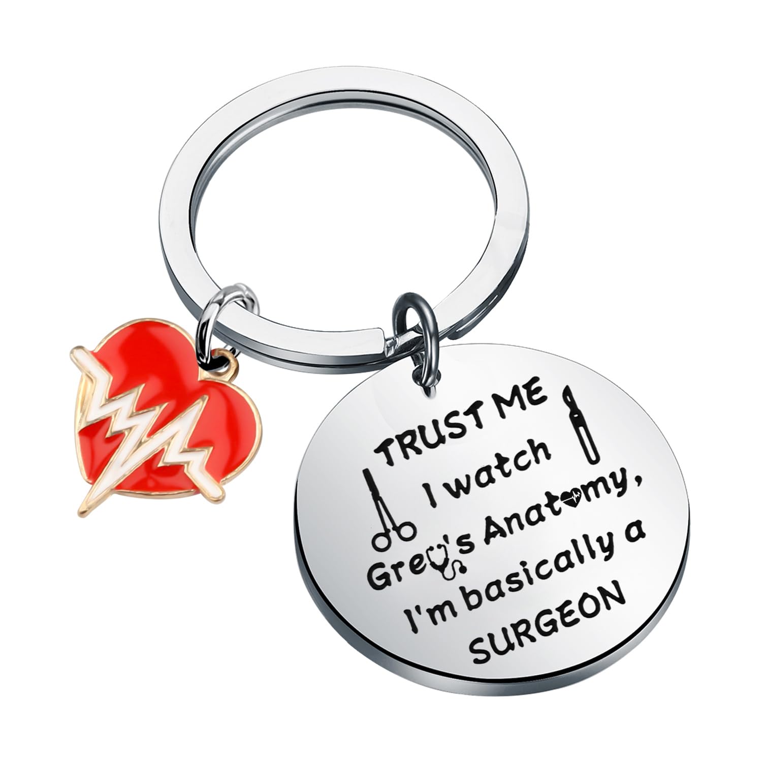 BLEOUK Schlüsselanhänger mit Aufschrift Trust Me I Watch Grey's I'm Basically A Surgeon Grey's TV-Show, inspiriert, Geschenk, GRAU, Small BLEOUK Schlüsselanhänger mit Aufschrift Trust Me I Watch Grey's I'm Basically A Surgeon Grey's TV-Show, inspiriert, Geschenk, GRAU, Small von BLEOUK