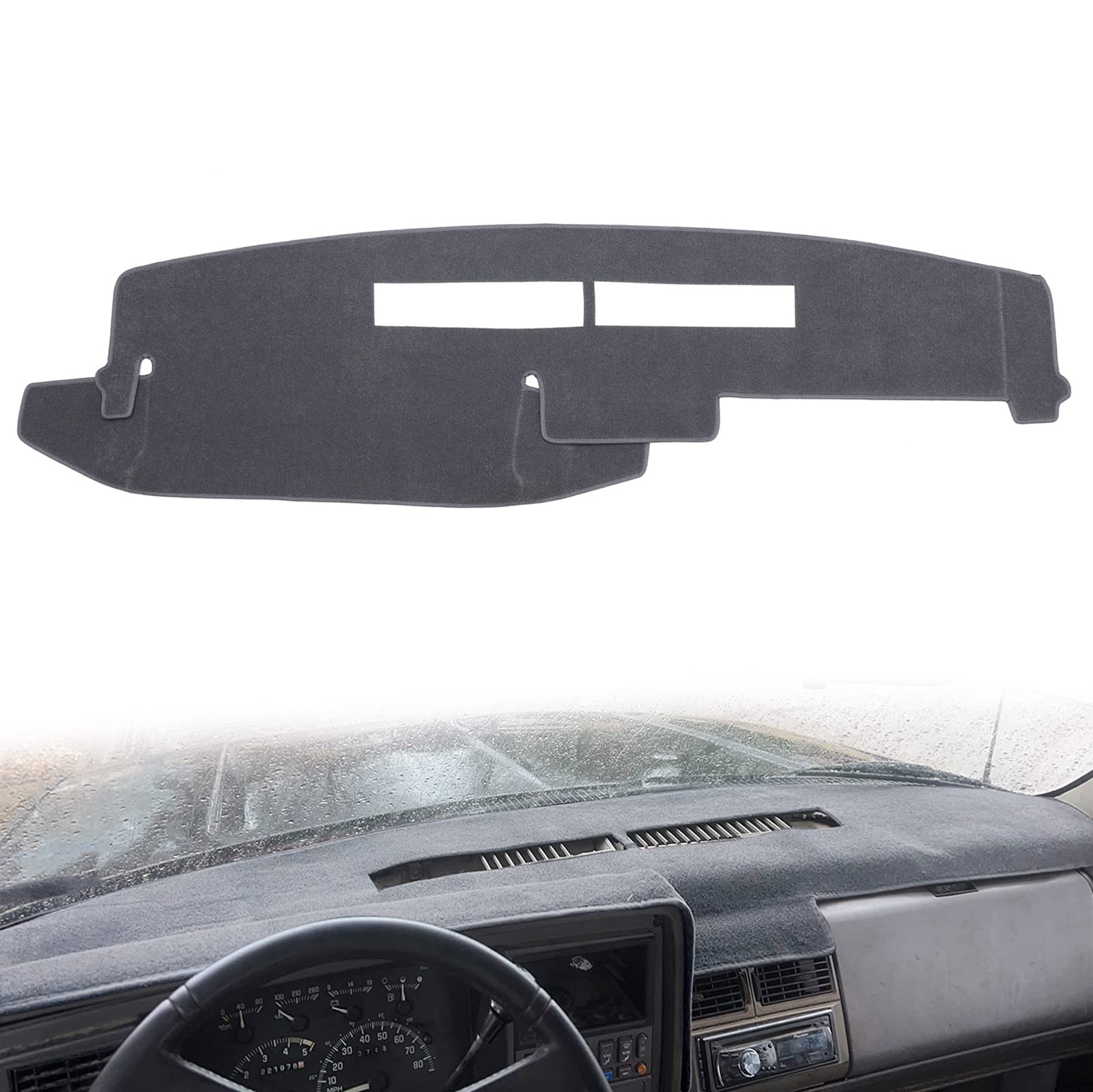 BLIBLIUNIT HanLanKa Armaturenbrett-Abdeckung für Chevy Chevrolet/GMC Sierra C1500 C2500 C3500 K1500 K2500 K3500 Pickup Truck 1988–1994 (grau) von BLIBLIUNIT