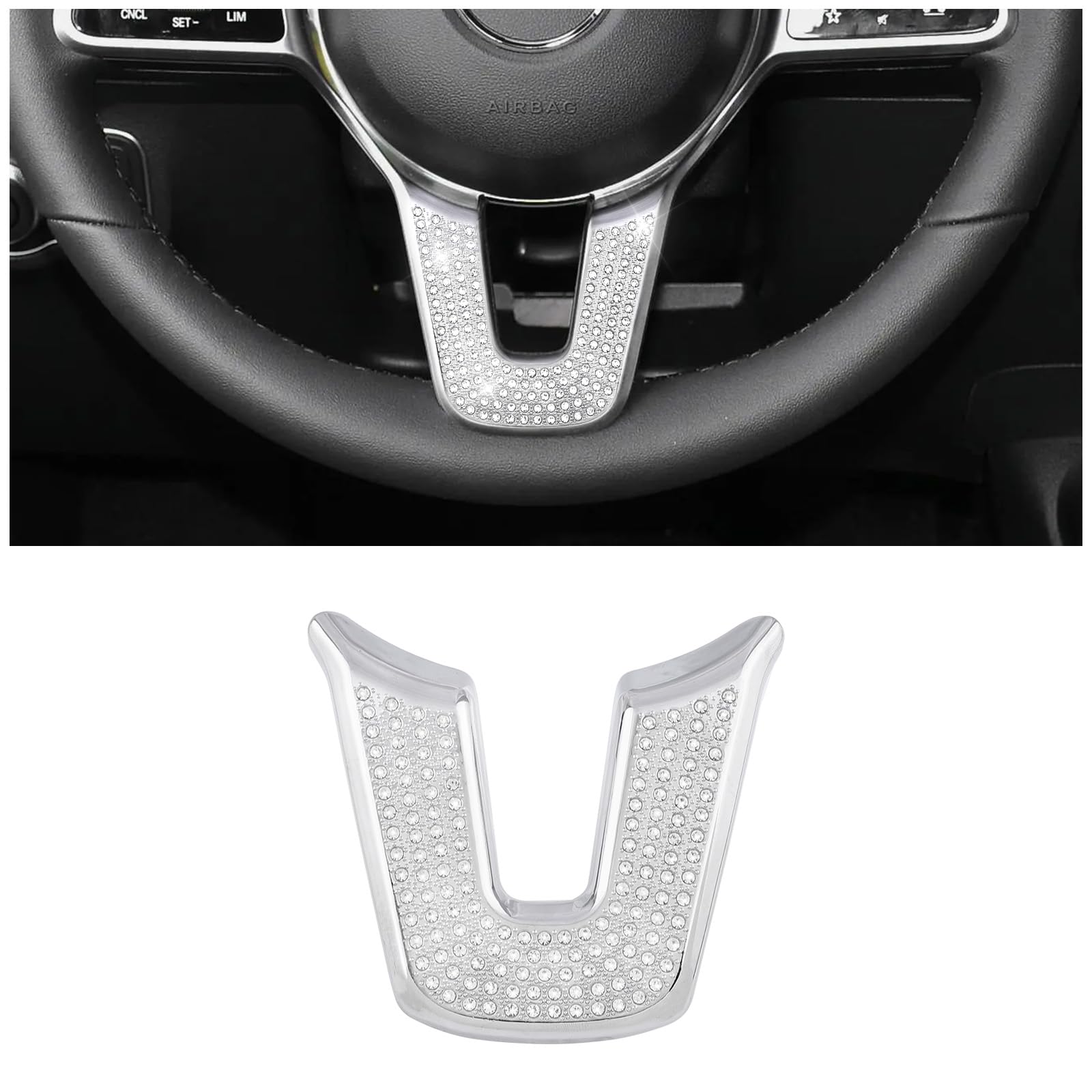BLINGOOSE Glitzer Accessoires für Mercedes Benz Auto Lenkrad Dekoration Aufkleber Bling U-förmiger Abdeckung Car Innenraum Deko für W177 A Klasse CLA GLA GLB GLC GLE 2020-2022 Kristall Metall BLINGOOSE Glitzer Accessoires für Mercedes Benz Auto Lenkrad Dekoration Aufkleber Bling U-förmiger Abdeckung Car Innenraum Deko für W177 A Klasse CLA GLA GLB GLC GLE 2020-2022 Kristall Metall von BLINGOOSE